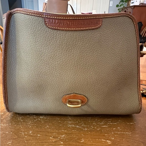 Dooney & Bourke Vintage Leather Crossbody Gray Brown Leather Essex Purse - Picture 3 of 10